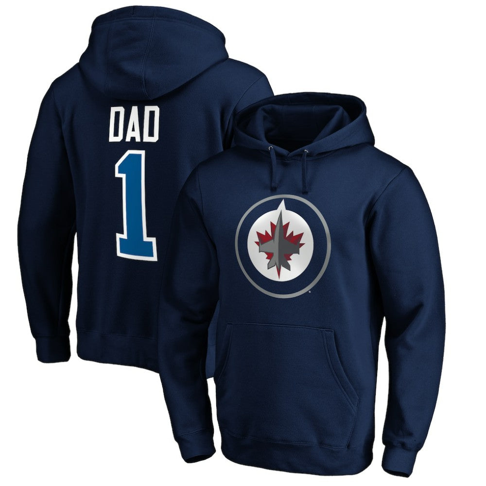 Winnipeg Jets #1 Dad Pullover Hoodie - Navy | NHL on sale