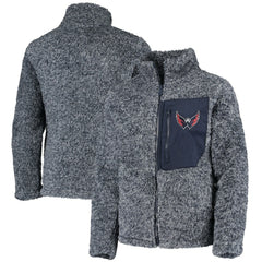 Washington Capitals Girls Youth Fan Gear Sherpa Full-Zip Jacket - Navy | NHL on sale