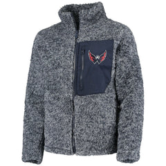 Washington Capitals Girls Youth Fan Gear Sherpa Full-Zip Jacket - Navy | NHL on sale