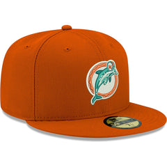 Miami Dolphins New Era Omaha Throwback 59FIFTY Fitted Hat - Orange - NFL