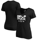 Boston Bruins Women's Drop the Puck V-Neck T-Shirt - Black | NHL Clearance