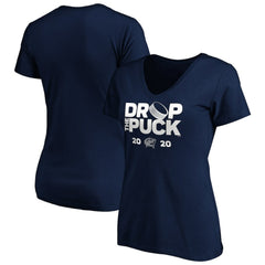 Columbus Blue Jackets Women's Drop the Puck V-Neck T-Shirt - Navy | NHL on sale