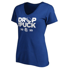 New York Islanders Women's Drop the Puck V-Neck T-Shirt - Royal | NHL on sale