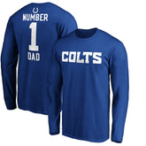 Indianapolis Colts #1 Dad Long Sleeve Team Logo T-Shirt - Royal - NFL