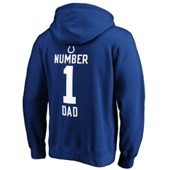 Indianapolis Colts #1 Dad Pullover Hoodie - Royal - NFL