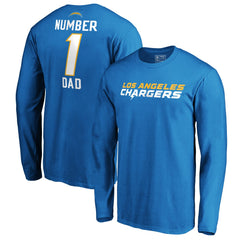 Los Angeles Chargers #1 Dad Long Sleeve Team Logo T-Shirt - Light Blue - NFL
