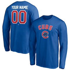 Chicago Cubs Personalized Winning Streak Name & Number Long Sleeve T-Shirt for sale