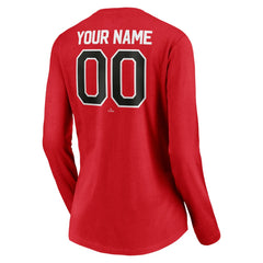 Cincinnati Reds Women's Personalized Winning Streak Name & Number Long Sleeve V-Neck T-Shirt Outlet