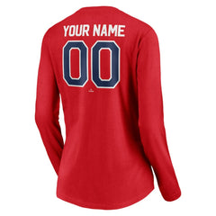 Philadelphia Phillies Women's Personalized Winning Streak Name & Number Long Sleeve V-Neck T-Shirt Outlet