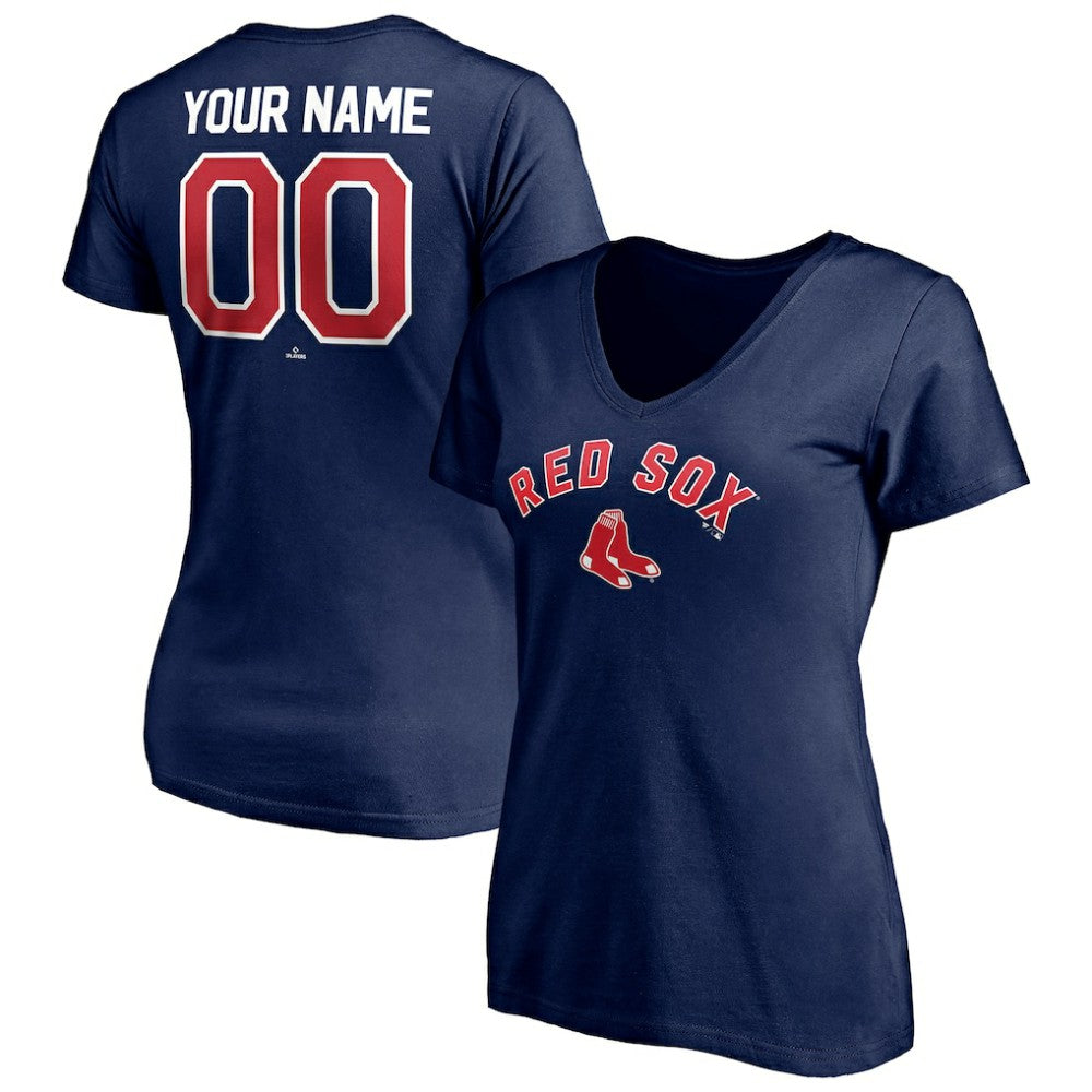 Boston Red Sox Women's Personalized Winning Streak Name & Number V-Neck T-Shirt Near Me