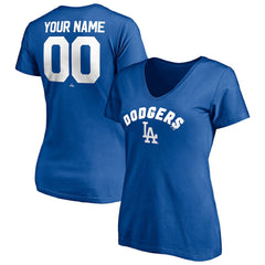 Los Angeles Dodgers Women's Personalized Winning Streak Name & Number V-Neck T-Shirt Near Me