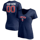 Minnesota Twins Women's Personalized Winning Streak Name & Number V-Neck T-Shirt for sale
