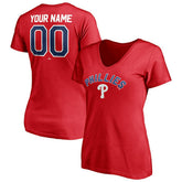 Philadelphia Phillies Women's Personalized Winning Streak Name & Number V-Neck T-Shirt Online