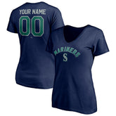 Seattle Mariners Women's Personalized Winning Streak Name & Number V-Neck T-Shirt Outlet