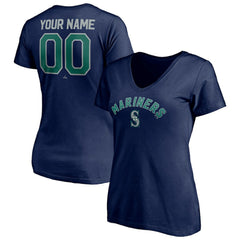 Seattle Mariners Women's Personalized Winning Streak Name & Number V-Neck T-Shirt Outlet