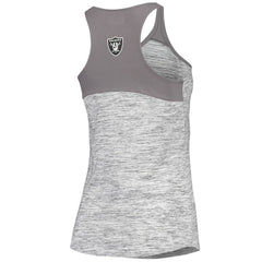 Las Vegas Raiders New Era Women's Space Dye Racerback Scoop Neck Tank Top - Silver/Black - NFL