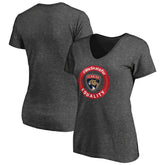 Florida Panthers Women's #WeSkateFor V-Neck T-Shirt - Heather Gray | NHL Clearance