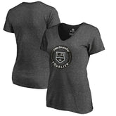 Los Angeles Kings Women's #WeSkateFor V-Neck T-Shirt - Heather Gray | NHL near me