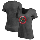 Minnesota Wild Women's #WeSkateFor V-Neck T-Shirt - Heather Gray | NHL online