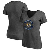 Nashville Predators Women's #WeSkateFor V-Neck T-Shirt - Heather Gray | NHL Lifestyle