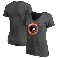 Philadelphia Flyers Women's #WeSkateFor V-Neck T-Shirt - Heather Gray | NHL on sale