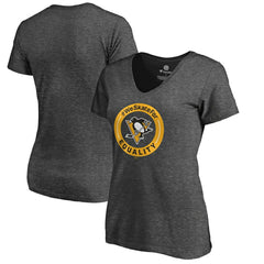 Pittsburgh Penguins Women's #WeSkateFor V-Neck T-Shirt - Heather Gray | NHL near me