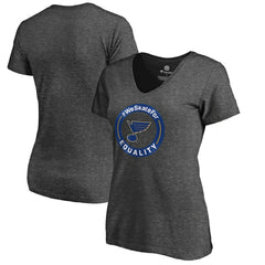 St. Louis Blues Women's #WeSkateFor V-Neck T-Shirt - Heather Gray | NHL Clearance