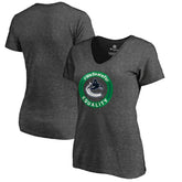 Vancouver Canucks Women's #WeSkateFor V-Neck T-Shirt - Heather Gray | NHL sale