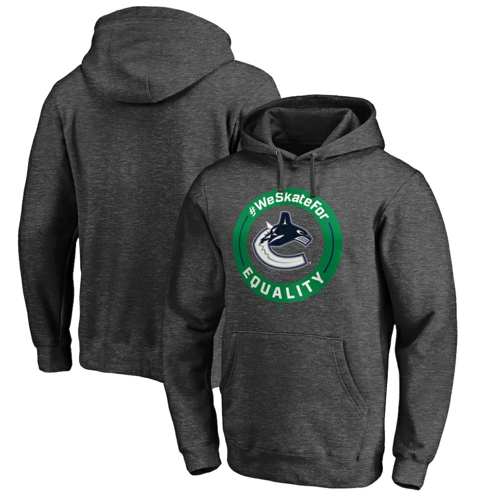 Vancouver Canucks #WeSkateFor Pullover Hoodie - Heather Gray | NHL Lifestyle