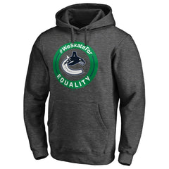 Vancouver Canucks #WeSkateFor Pullover Hoodie - Heather Gray | NHL Lifestyle