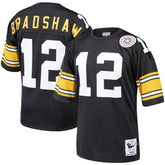 Terry Bradshaw Pittsburgh Steelers Authentic Throwback Retired Player Jersey - Black - Mitchell & Ness