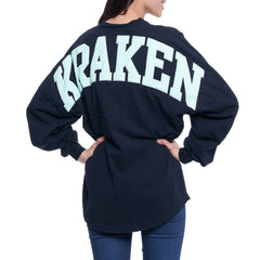 Seattle Kraken Fanatics Women's Lace Up Long Sleeve Spirit Top - Navy | Fanatics on sale