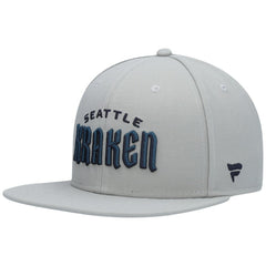 Seattle Kraken Fanatics Wordmark Logo Snapback Hat - Gray | Fanatics sale