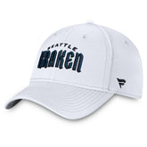 Seattle Kraken Fanatics Wordmark Flex Hat - White | Fanatics Lifestyle