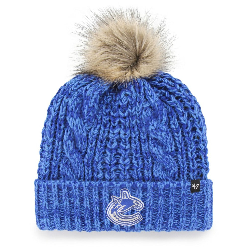 Vancouver Canucks '47 Women's Logo Meeko Cuffed Knit Hat with Pom - Blue | 47 brand on sale