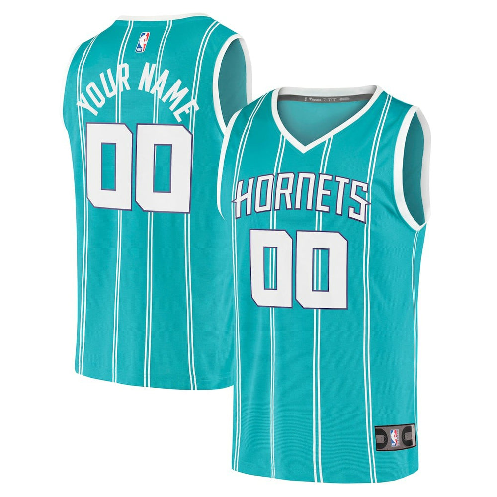 Fanatics Charlotte Hornets Fast Break Replica Custom Jersey Icon Edition Teal