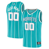 Fanatics Charlotte Hornets Fast Break Replica Custom Jersey Icon Edition Teal