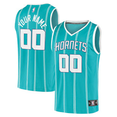 Fanatics Charlotte Hornets Fast Break Replica Custom Jersey Icon Edition Teal