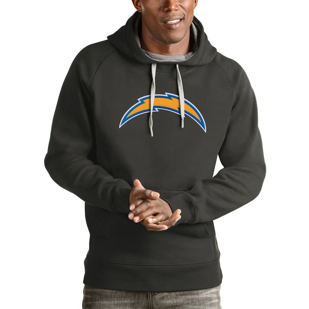 Los Angeles Chargers Antigua Victory Pullover Hoodie - Charcoal - NFL