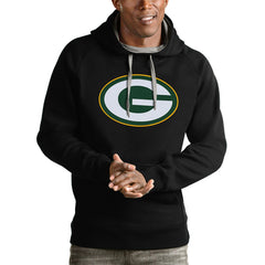 Green Bay Packers Antigua Victory Pullover Hoodie - Black - NFL