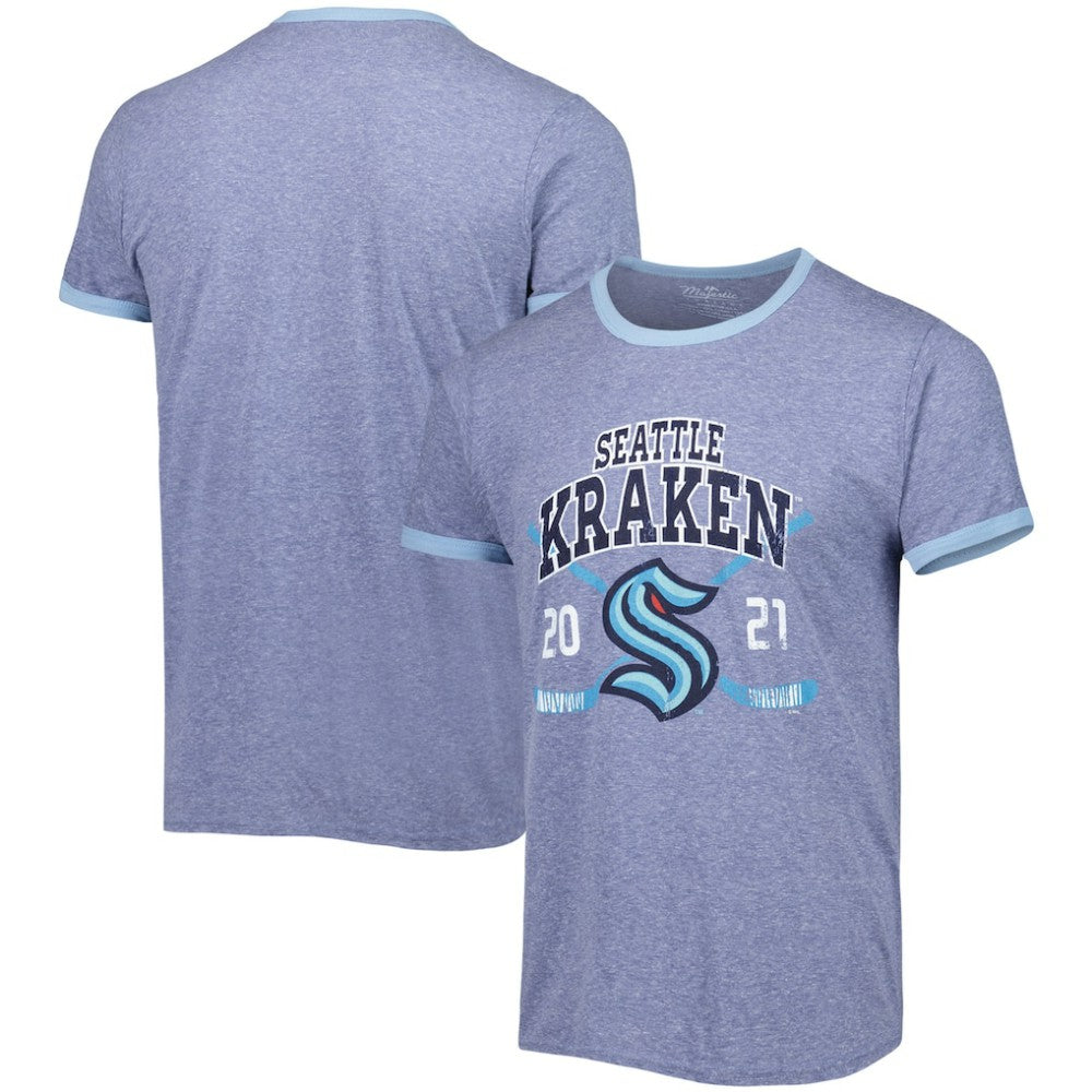 Seattle Kraken Fanatics Buzzer Beater Tri-Blend Ringer T-Shirt - Heathered Deep Sea Blue | Fanatics near me