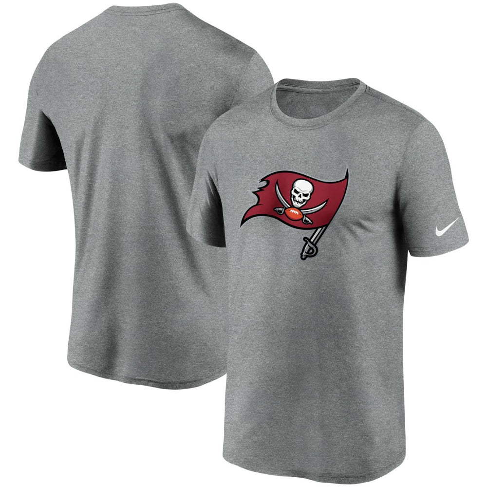 Tampa Bay Buccaneers Logo Essential Legend Performance T-Shirt - Heathered Pewter - Nike
