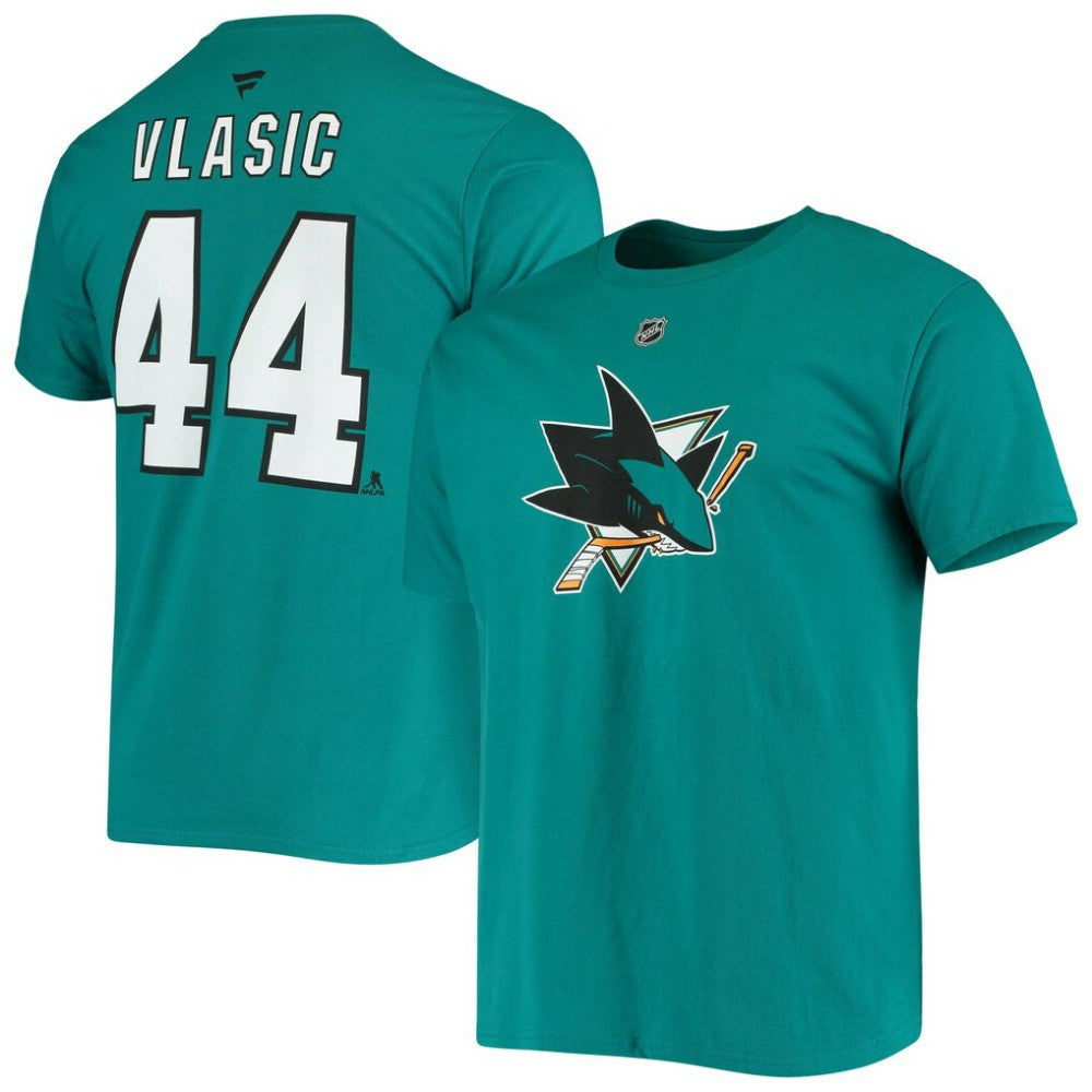 Marc-Edouard Vlasic San Jose Sharks Fanatics Player Name and Number T-Shirt - Teal | Fanatics Clearance