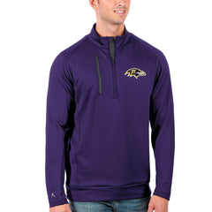 Baltimore Ravens Antigua Generation Quarter-Zip Pullover Jacket - Purple/Charcoal - NFL