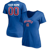 Atlanta Braves Women's Cooperstown Winning Streak Personalized Name & Number V-Neck T-Shirt Discount