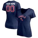 Los Angeles Angels Women's Cooperstown Winning Streak Personalized Name & Number V-Neck T-Shirt for sale