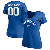 Los Angeles Dodgers Women's Cooperstown Winning Streak Personalized Name & Number V-Neck T-Shirt for sale
