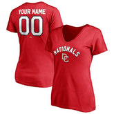 Washington Nationals Women's Cooperstown Winning Streak Personalized Name & Number V-Neck T-Shirt Online