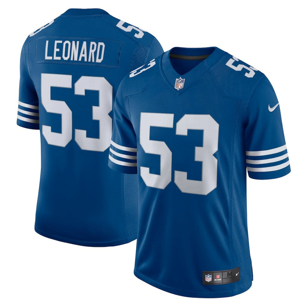 Men's Darius Leonard Royal Indianapolis Colts Alternate Vapor Limited Jersey - Nike