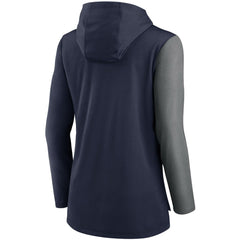 Tennessee Titans Women's Chevron Hoodie Performance Long Sleeve T-Shirt - Navy/Heathered Charcoal - Nike